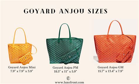 goyard anjou tote dimensions|anjou vs goyardine tote.